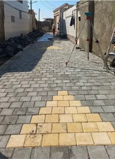 📷گزارش تصویری|  عملیات‌نصب جدول کانیووسط ونصب تایل بتنی کوچه فاطمیه ۱۱