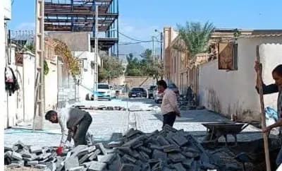 📷گزارش تصویری|  ادامه عملیات نصب جدول کانیووسط ونصب تایل بتنی کوچه فاطمیه ۱