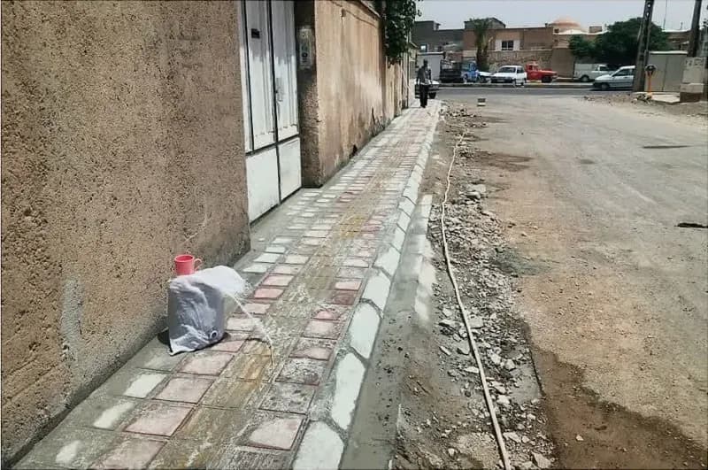 📸گزارش تصویری||  اتمام کارکف سازی و اتمام کاردوغاب ریزی پیاده روضلع غربی سلمان فارسی
