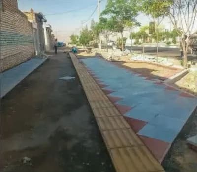 📸گزارش تصویری|| عملیات کفسازی پیاده رو حدفاصل دانش ۱و۵