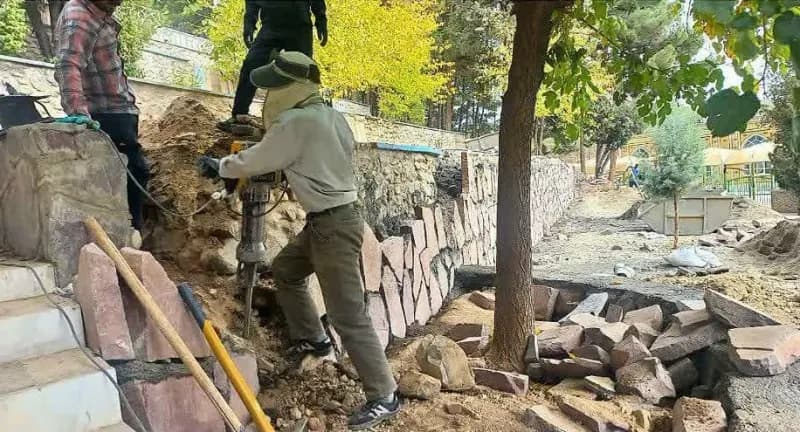 📷گزارش تصویری|  اصلاح وبهسازی دیوارسنگی  محل پارک جنگلی سیدمرتضی(ع)
