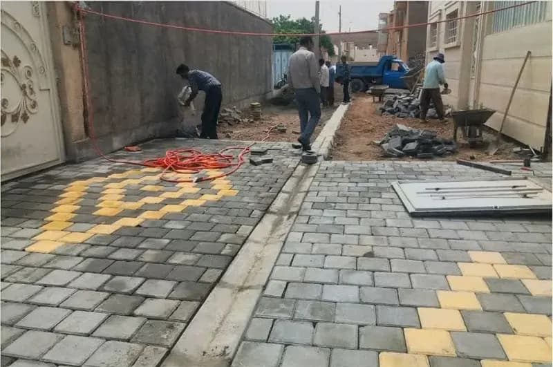 📸گزارش تصویری||  عملیات نصب تایل بتنی کوچه چمران ۳
