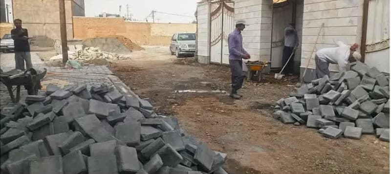 📸گزارش تصویری|| شروع عملیات نصب جدول کانیووسط ونصب تایل بتنی کوچه شهیدمدرس ۸